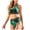 Green, variant on Women's Basic Bathing Suit 2 Piece Spring Break Beach 2025 Backless Casual Deep V Neck Above Knee Bikini Set (Green, S)