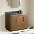 thumbnail image 5 of Vanity Art 48” Double Door Bathroom Vanity Cabinet with Undermount Sink, Solid Wood Free Standing Storage Cabinets with Flip Down Tray, Black Limestone Countertop, 2 Removable Shelves, and Drawers, 5 of 8