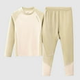 thumbnail image 2 of Favoffer Boys Girls Underwear Set Winter Thickened Warm Cotton-Blend Long Sleeve Top & Jogger Pants Base Layer Home Clothes Set Travel Cold-Day Casual Lounging Toddler Teen 2-17Y, 2 of 3