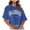 Blue, variant on Brown Women's Tops Sexy Casual Elbow Length T Shirt Crop Graphic Crew Neck Blouses