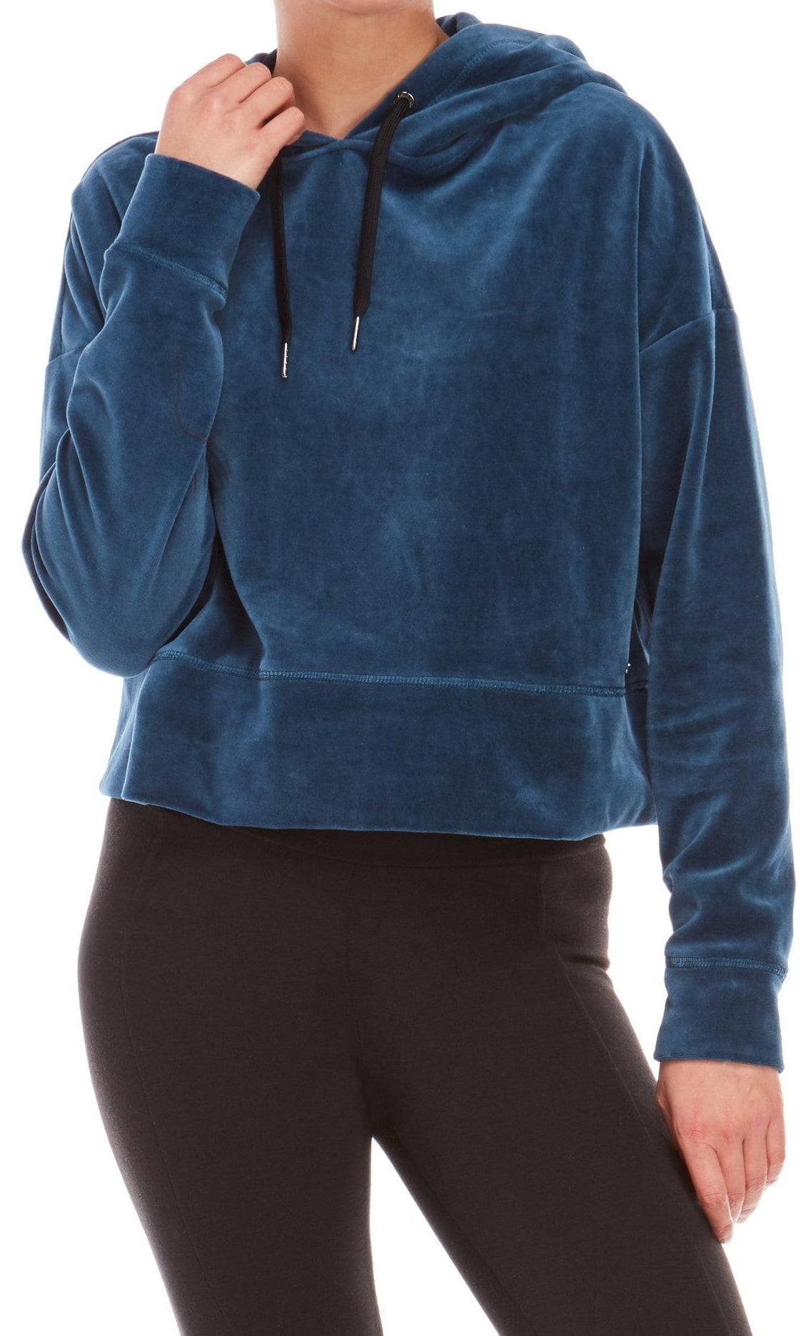 Hooded Velour Cropped Coat 