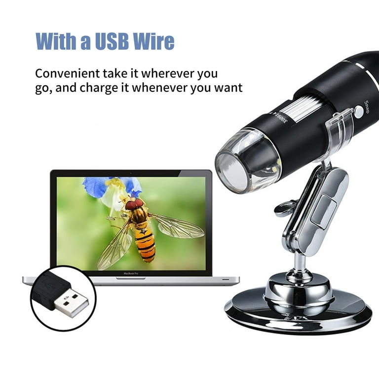 TOMLOV Coin Microscope, 1000X 4.3 Digital Microscope, 720P LCD & 8  Adjustable LED Lights, PC View for Kids Adults (32GB TF Card) 