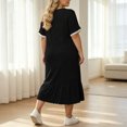 thumbnail image 6 of Stamzod Long Nightgowns for Women Plus Size Fashion Cute Lace Ruffled Versatile Night Gown Casual Loose Short Sleeve Pajama Dress XXXXL, 6 of 6