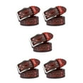 thumbnail image 1 of Decodeary Elegant And Versatile Fashion Printing Belt For Men Fine Workmanship PU Red-Brown 115cm 5Set, 1 of 6