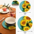 thumbnail image 3 of SKYSONIC Summer Sunflowers Blue Pot Holders Trivets, 2 Pcs Heat Resistant Trivets,Yellow Flower Cotton Thread Weave Mats for Hot Pads Pans Pot Bowl Teapot for Kitchen Decor, 3 of 7