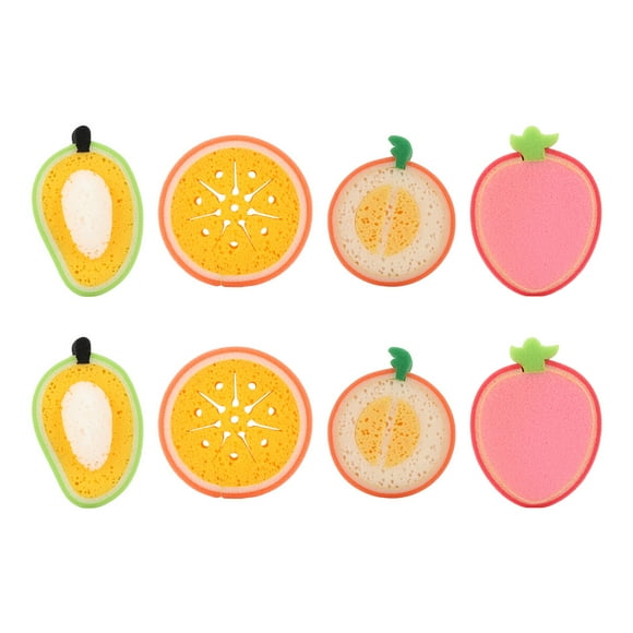 MasteelfCA 8pcs Kids Bath Brushes Fruit Shape Bath Ball Bathing Sponges Body Scrubbers
