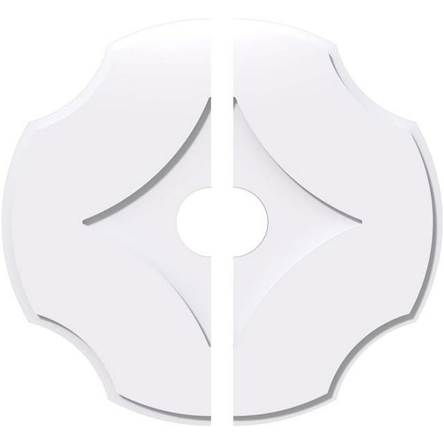 Ekena Millwork CMP12PL2-02000 12 in. OD x 2 in. ID Square Percival Architectural Grade PVC Contemporary Ceiling Medallion - 2 Piece