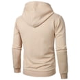 thumbnail image 5 of Fgnfyis Men Winter Hooded Sweatshirt Solid Color Long Sleeve Knitted Jacquard Fabric Pocket Sweatshirt Top Men's Sweatshirts Khaki XL, 5 of 5