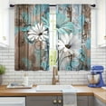 thumbnail image 4 of WNOOHIY Vintage Rustic Wooden Daisy Print Curtains for Bedroom,Dining Room, Living Room,2 Panels, 4 of 7