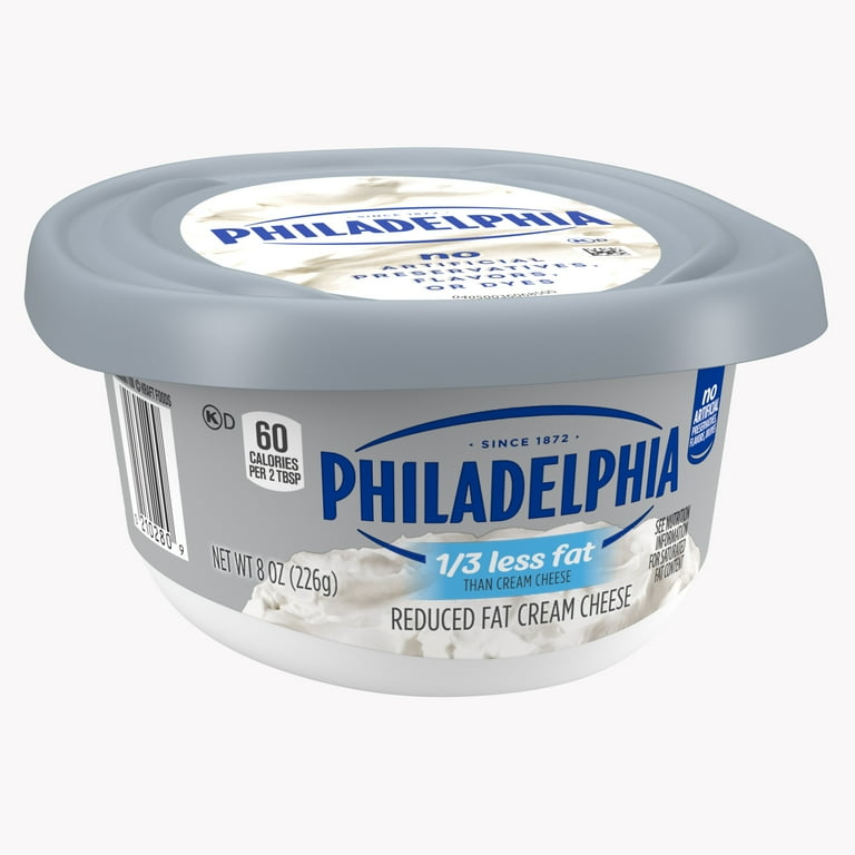 Philadelphia Reduced Fat Cream Cheese Spread, 8 oz Tub - Walmart.com