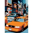 thumbnail image 2 of Manzo, Giovanni 11x14 Gold Ornate Wood Framed with Double Matting Museum Art Print Titled - Taxi NY, 2 of 4