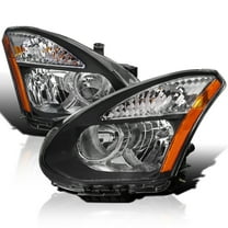 Spec-D Tuning Black Headlights Compatible with 2008-2013 Nissan Rogue L R Pair Head Light Lamp Assembly