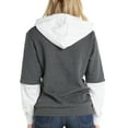 thumbnail image 3 of Doublju Women's Lightweight Contrast Zip Up Hoodie Jacekt with Plus Size, 3 of 5