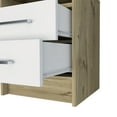thumbnail image 5 of Xukmct 2 Drawers Beside Table for Home, Bedroom, Nightstand with 1 Shelf, White + Light Brown, 5 of 9