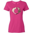 thumbnail image 3 of Inktastic Cute Ferret Heart Women's T-Shirt, 3 of 5