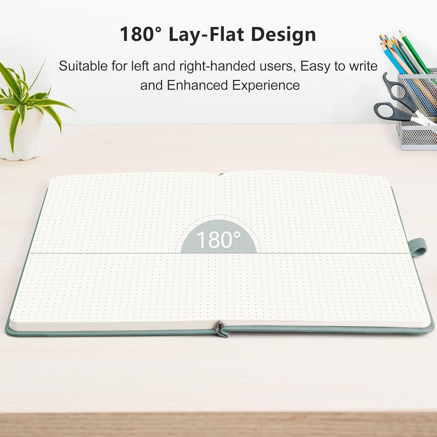 Bullet Dotted Journal Notebook, 2-Pack, 160 Numbered Pages per Pack, A5 Medium Size (5.7'' x 8.3''), 120 GSM Thick Paper, Leather Hardcover, for Bullet Journaling (Black & Blue-gray)