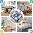 thumbnail image 4 of Blue White Tie Dye Mandala Pattern Square Tablecloth,Waterproof Square Table Cover,Wipeable Spillproof Washable Table Cover for Home Kitchen Party Decor 42"X42"(107x107cm), 4 of 6