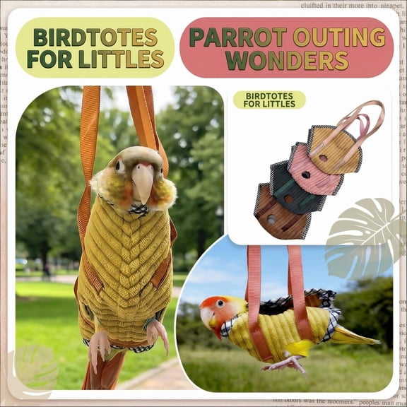 Parrot Walking Bag for Outdoors Soft Corduroy Bird Carrier for Short Trips Travel and Grooming Portable Lightweight Pouch, 7x3 Inch
