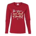 thumbnail image 2 of Positivity saying Pop Culture Womens Graphic Long Sleeve T-Shirt, Red, Large, 2 of 3