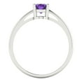 thumbnail image 4 of 1 ct Oval Cut Natural Amethyst Solitaire 18K White Gold Womens Engagement Ring, 4 of 5