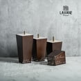 thumbnail image 6 of LAVANE 6 Inch / 15 cm Wooden Furniture Legs Set of 4 Mid-Century Modern Solid Wood Square Pyramid Walnut Replacement Feet with 5/16" Hanger Bolt & Mounting Plate for DIY Cabinet Sofa Couch Ottoman, 6 of 6