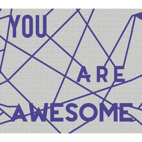 Dundee Deco Peel and Stick Self Adhesive Wallpaper Border - Modern off-White You Are Awesome Wall, 15 ft x 7 in
