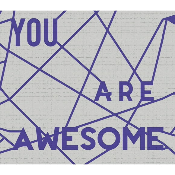 Dundee Deco's Peel and Stick Wallpaper Border - Modern Indigo, Off-White You Are Awesome Wall Border Retro Design, 15 ft x 7 in (4.57m x 17.78cm), Self Adhesive