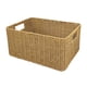 thumbnail image 1 of Cesta imitación ratán para almacenamiento, cesta para aperitivos, organizador rectangular decorativo, contenedor almacenamiento para estante, L, 1 of 7