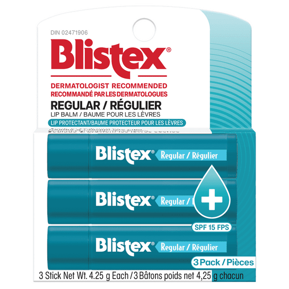 Blistex Regular Lip Balm Value Pack Sunscreen / Lip Protectant 3 pack
