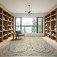 thumbnail image 2 of ODIKA 9'x12' Beige Abstract Medallion Design Washable Area Rug Intricate Inspired Pattern Motif Non-Shedding, Easy Care for Master Suite, California King, Under Bed, 2 of 7