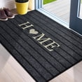 1pc flocking solid color seven stripe foot mat, door mat, entrance mat ...