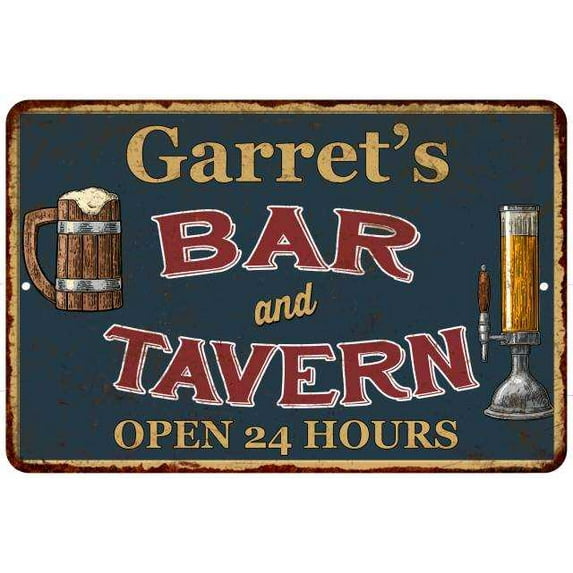 Garret's Green Bar & Tavern Rustic Sign 12 x 18 Matte Finish Metal 112180047518