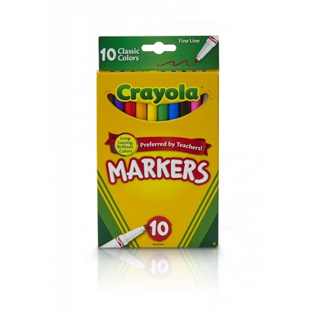 Crayola Fine Tip Markers, Classic Colors, School Supplies, 10 Count