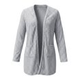 thumbnail image 2 of JUUNthy Cardigan for Womens, Ribbed Knit Open Front Long Sleeve Mid Length Sweater Outerwear with Pockets Black S, 2 of 15