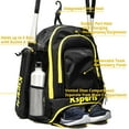 thumbnail image 2 of Ksports Baseball Bag Black/Yellow Backpack for Baseball, T-Ball & Softball Equipment & Gear for Youth and Adults - Holds Bats, Helmet, Gloves, Gear - Shoe Compartment & Fence Hook, 2 of 10