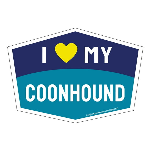 I Love My Coonhound Hexagon Shaped Magnet