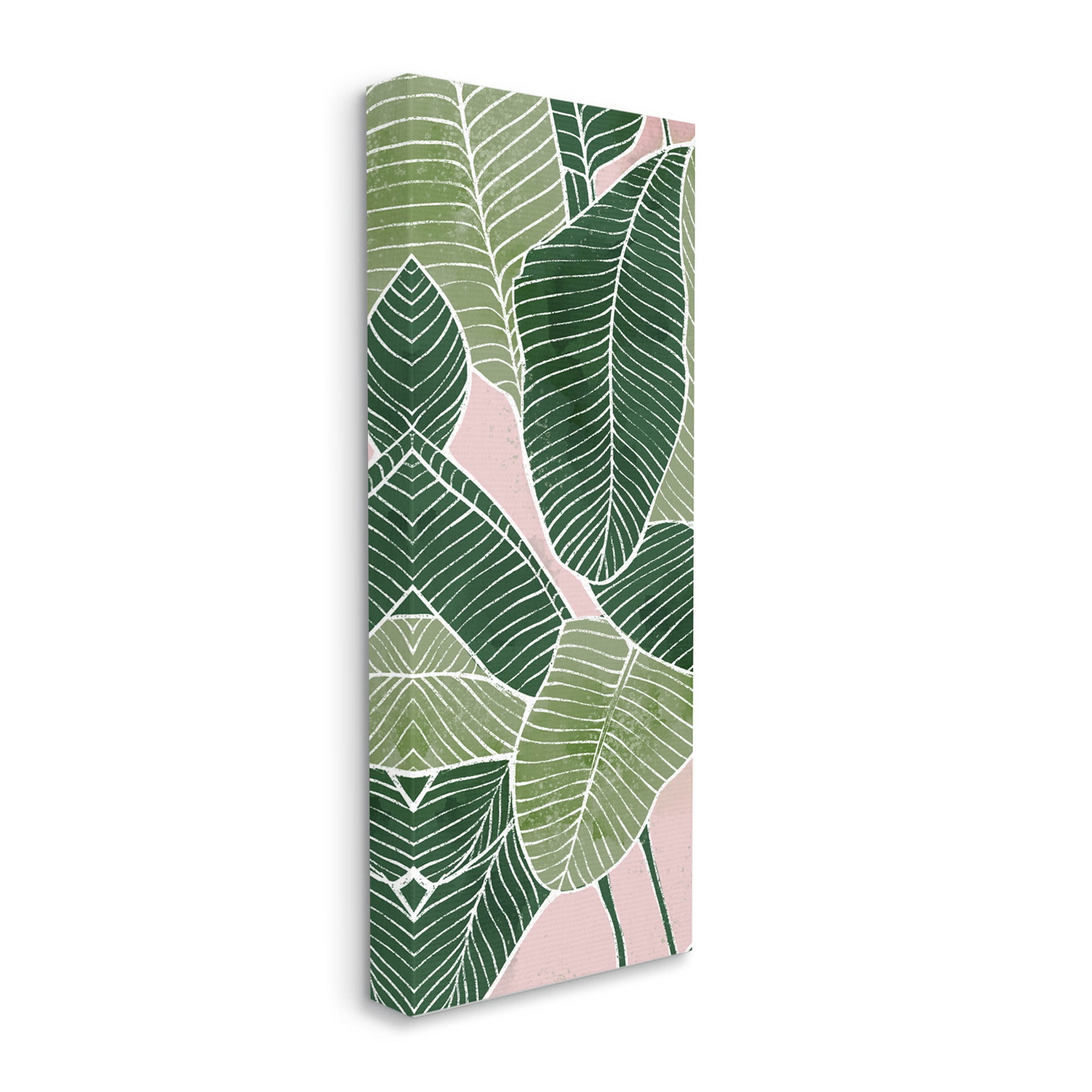 Layered Plant Leaf Shapes Botanical & Floral Graphic Art Gallery Wrapped Canvas Print Wall Art