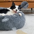 thumbnail image 5 of RUseeN Calming Dog Bed for MIddle Dogs - Donut Washable Large Pet Bed, 31.5 inches Anti Anxiety Round Fluffy Plush Faux Fur Dog & Cat Bed, Fits up to 48 lbs Pets, Dark Grey, 5 of 7