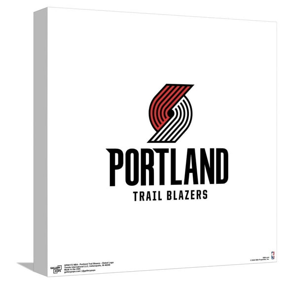 Gallery Pops NBA Portland Trail Blazers - Global Logo Canvas Wall Art, Unframed Version, 12" x 12"
