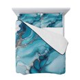 thumbnail image 7 of Turquoise Modern King Size Down Alternative Comforter, Lightweight Comforter Quilt Bedding Set with Pillow Shams Teal Grey Marble Textured All Seasons Bed Comforter Duvet Insert 96"x106", 7 of 7