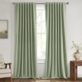 thumbnail image 1 of 100% Blackout Linen Curtains for Bedroom, Sage Green Solid Luxury Decor Thermal Insulation Room Darkening Draps for Living Room Nurs, 1 of 9
