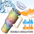 thumbnail image 5 of OBREWU Pioneer Flower Tumbler with Handle and Lid,40oz Pioneer Flower Double Wall Vacuum Insulated Tumbler,Pioneer Flower Cups Gift for Women and Men, 5 of 7