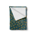 thumbnail image 2 of Sunflower Soft Flannel Fleece Throw Blanket, Graphic Flower Kids Nursery Style Meadow Nature Pattern, Cozy Plush for Indoor and Outdoor Use, 50" x 60", Dark Teal Yellow, by Ambesonne, 2 of 6