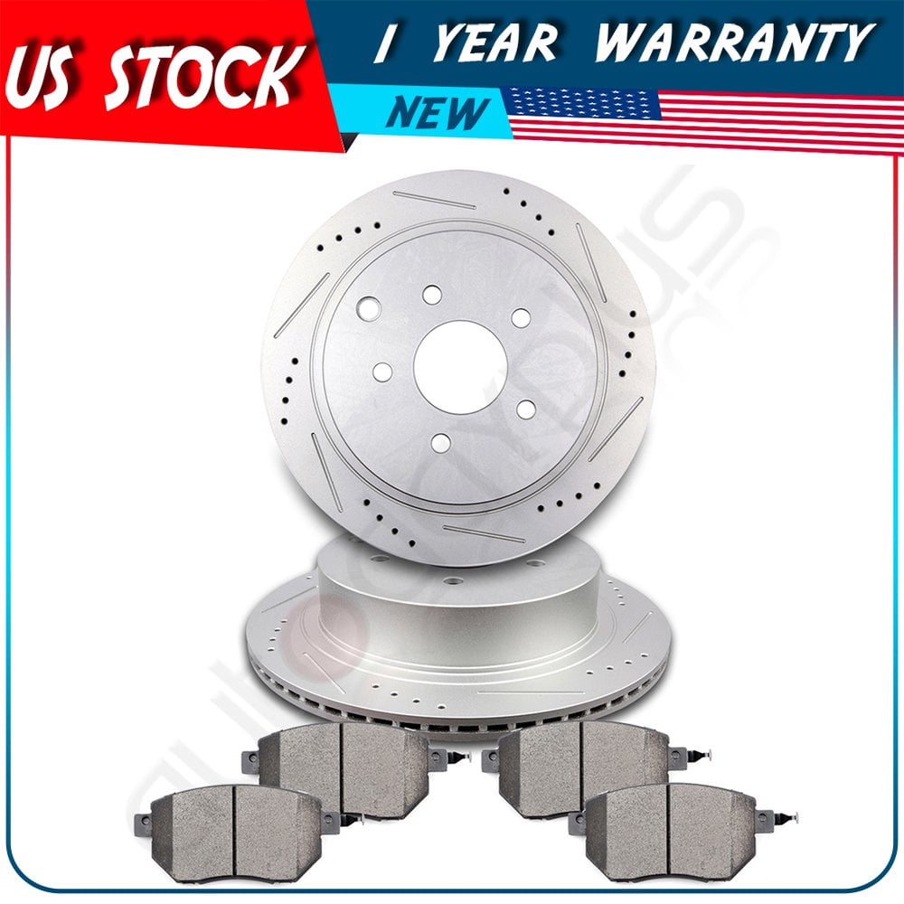 ECCPP Rear Brake Rotors Ceramic Pads Fits Nissan Murano 2003 2004 2005 2006 2007 2009 2010 2011