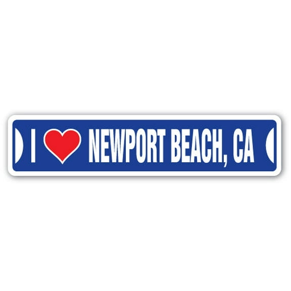 I LOVE NEWPORT BEACH CALIFORNIA Street Sign ca city state us wall road décor gift