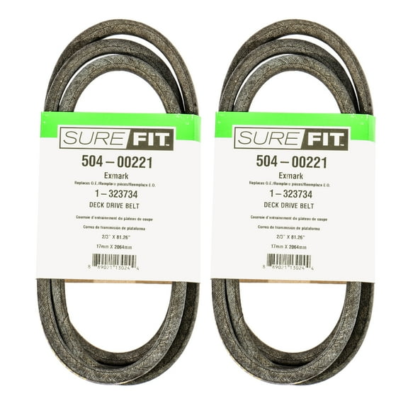 SureFit Deck Drive Belt 1-323734 Exmark Metro Five Speed Mower 2/3" X 81.26" 2PK
