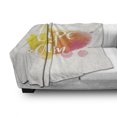 thumbnail image 3 of Yellow and White Soft Flannel Fleece Blanket, Watercolor Style with Carpe Diem Seize the Day Enjoy the Moment, Cozy Plush for Indoor and Outdoor Use, 70" x 90", Yellow Marigold Pink, by Ambesonne, 3 of 6