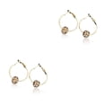thumbnail image 1 of Qarigey 1 par de pendientes de aro, pendientes de tuerca, joyería de moda, presente, cuentas doradas y blancas Type2 NO2, 1 of 6