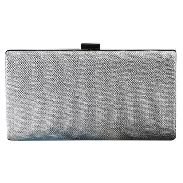 1pc mujer bolsa de noche deslumbrante bolsa de gran capacidad bolsa de embrague (plata)