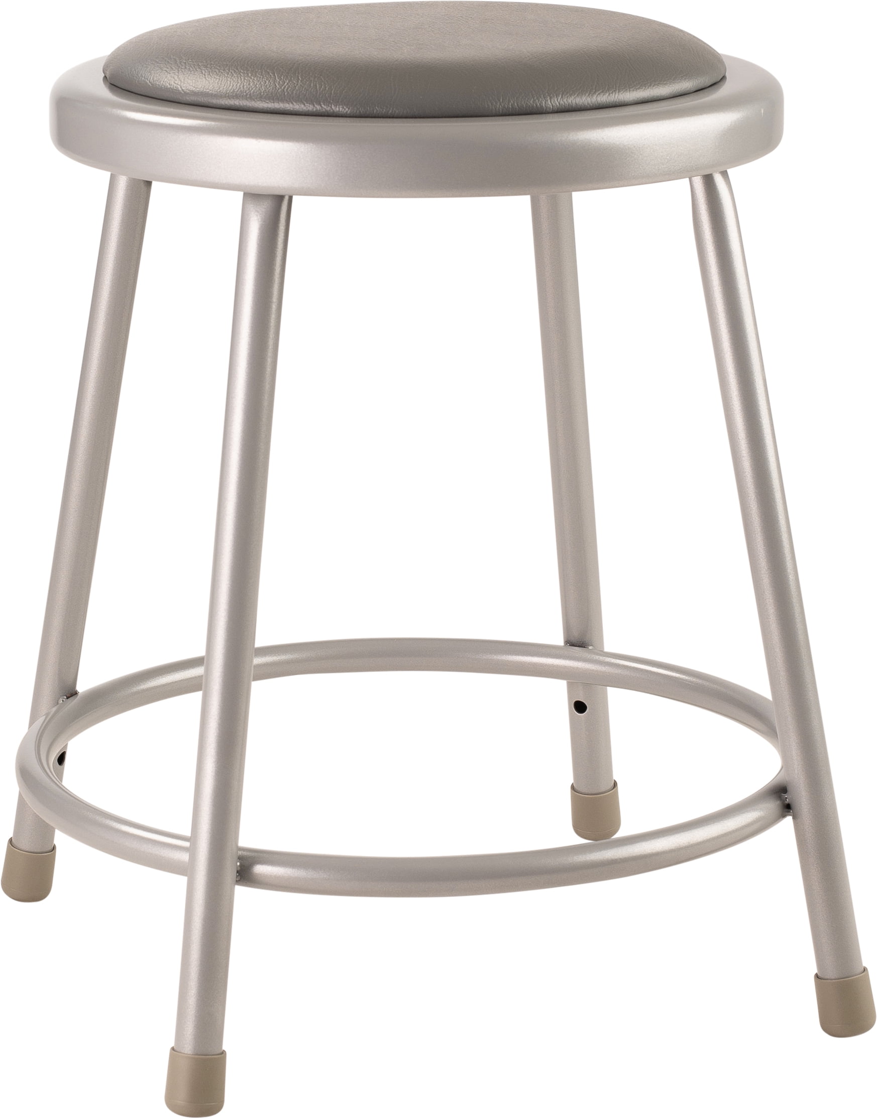 (Set of 2) NPS® 18" Heavy Duty Vinyl Padded Steel Stool, Grey